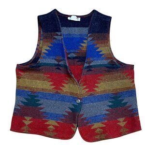 Vintage Two Twenty Wool Southwestern Button Vest Medium